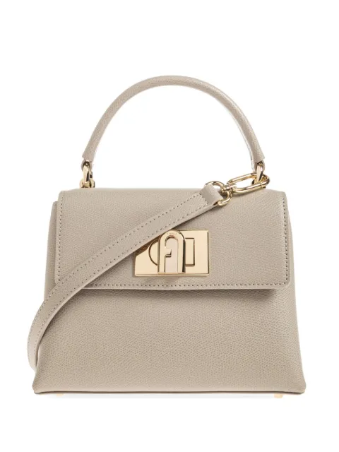 Furla mini 1927 logo-plaque leather tote bag