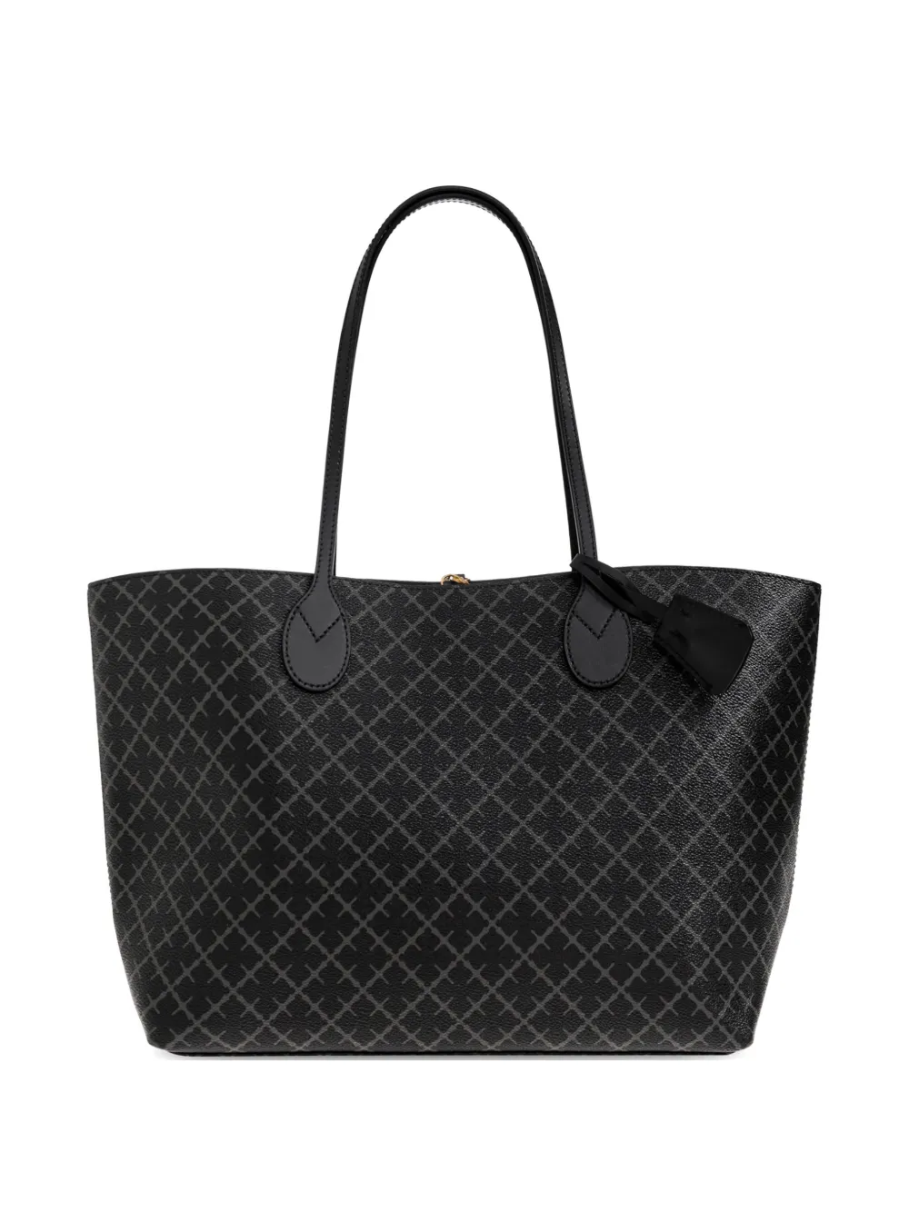 By Malene Birger Medium Abi Monogram-print Tote Bag In Black