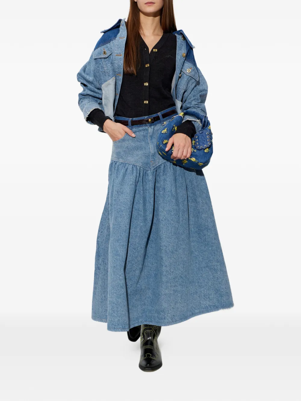 GANNI Jack met gerafelde kraag Blauw