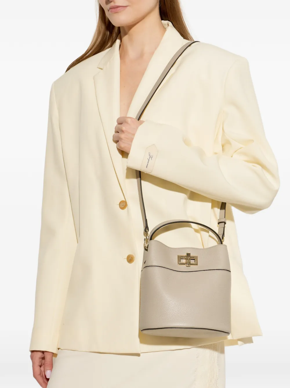 Furla Amelia leren bucket-tas Beige