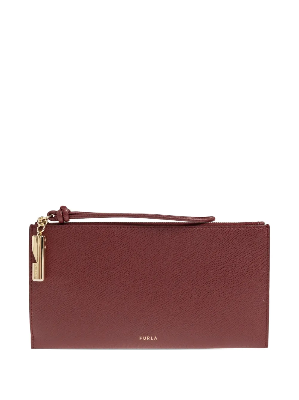 Furla Iride grained leather clutch bag - Rosso