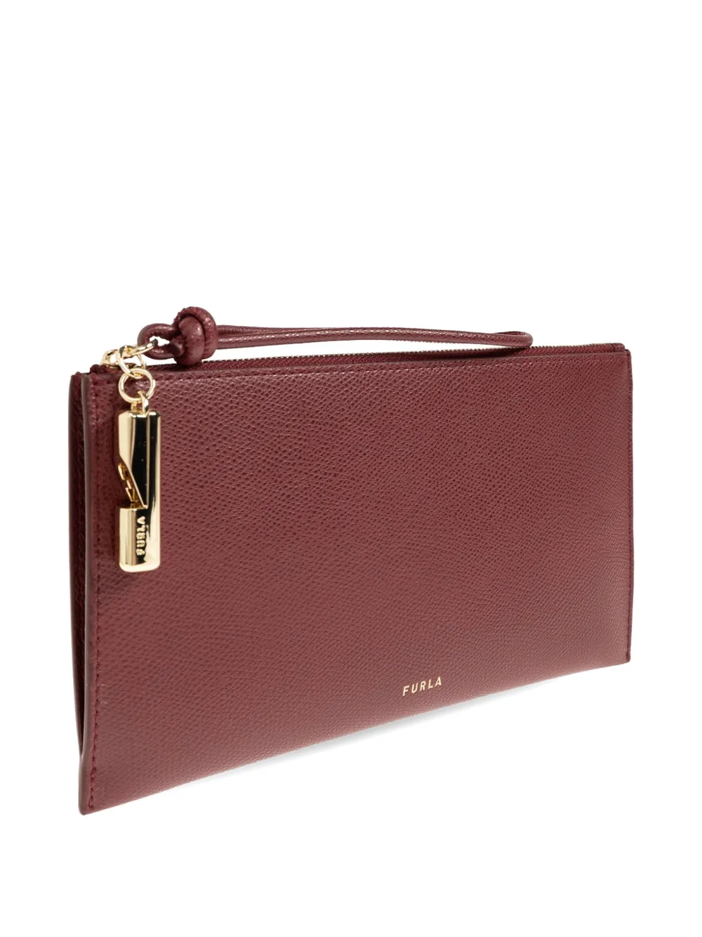 Furla Iride clutch van bewerkt leer Rood