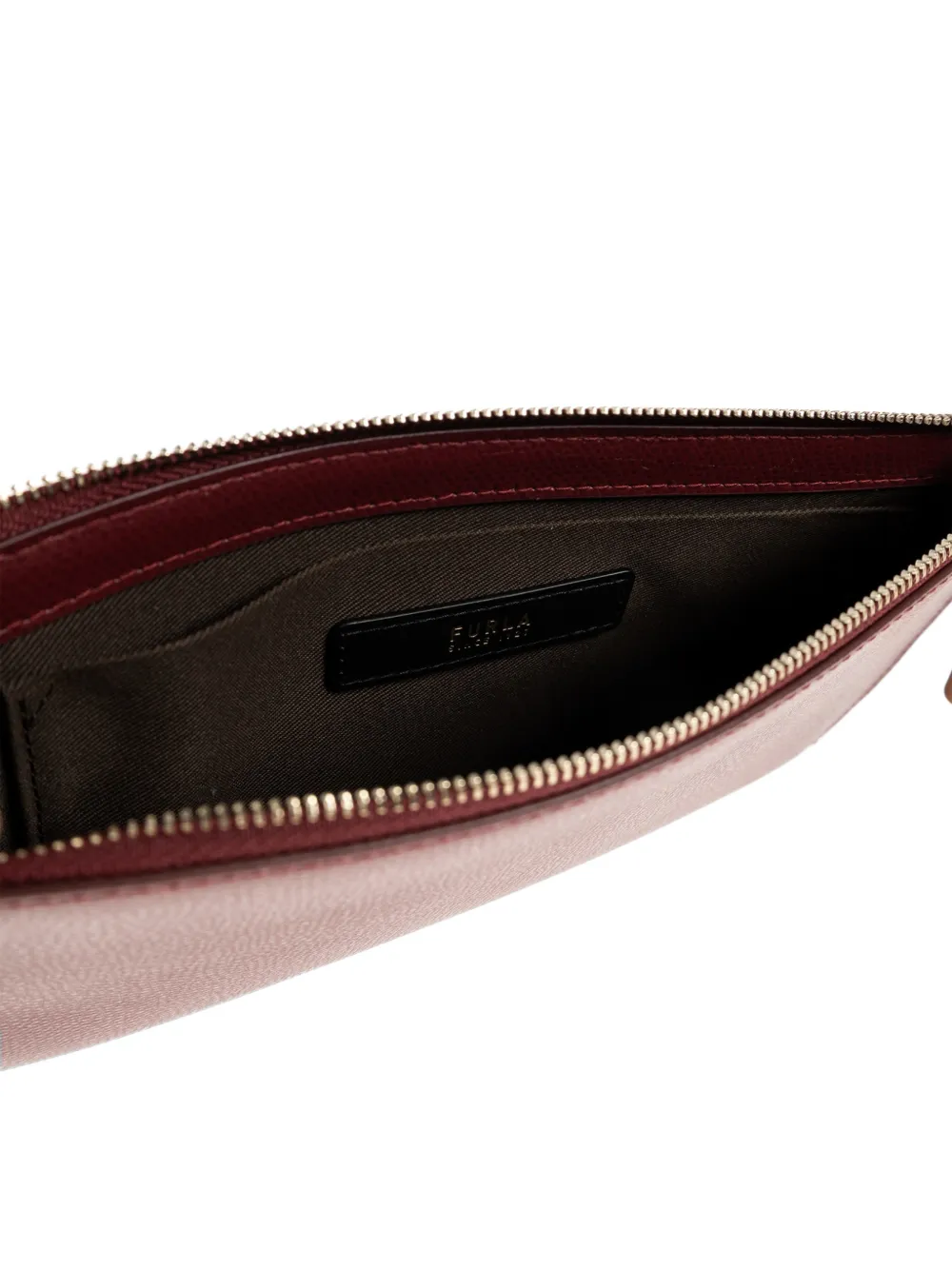 Furla Iride clutch van bewerkt leer Rood