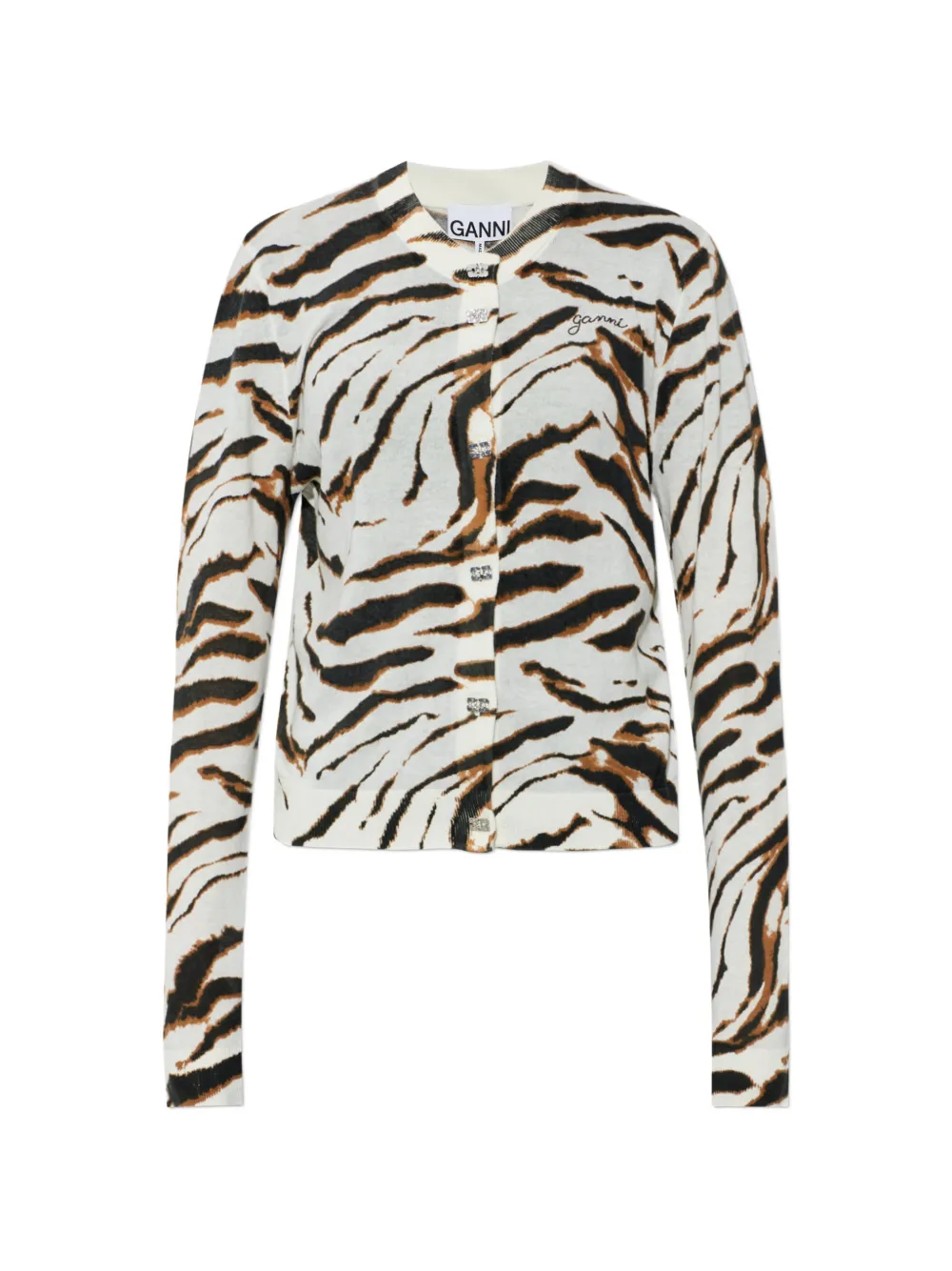 GANNI Cardigan con ricamo - Bianco