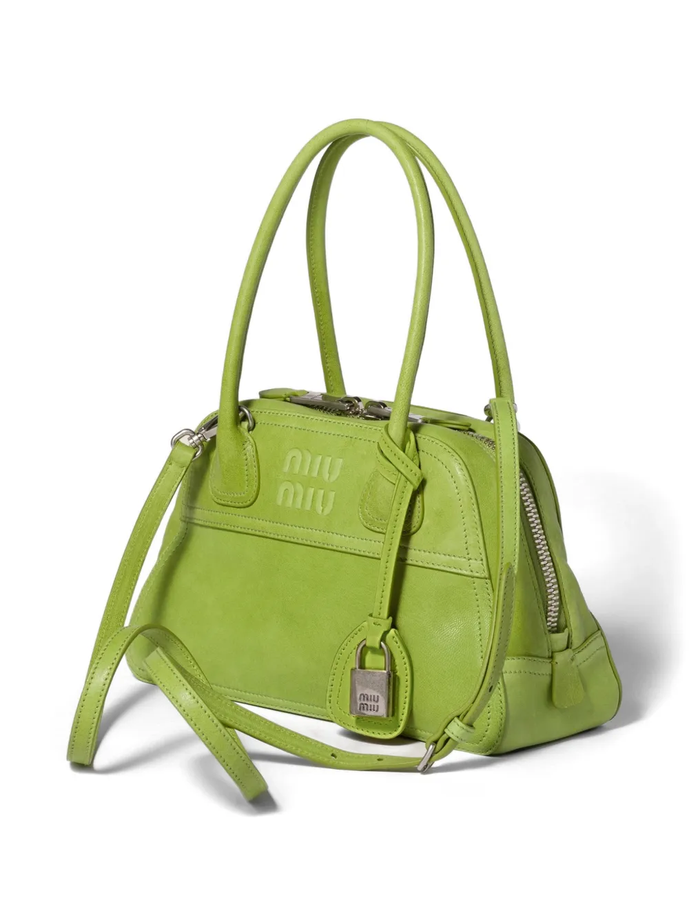Miu Vivant nappa leren tas Groen