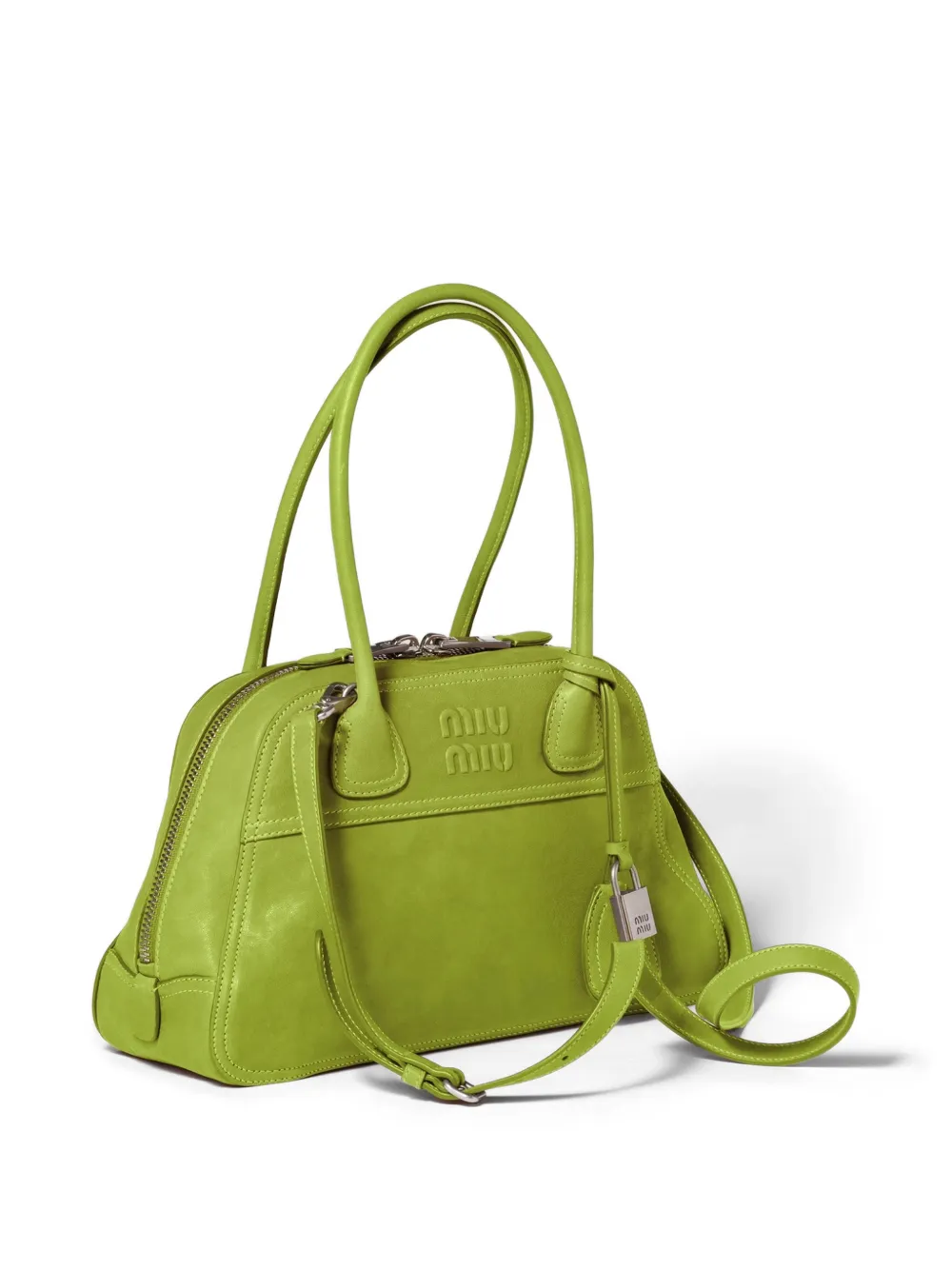 Miu Vivant nappa leren tas Groen