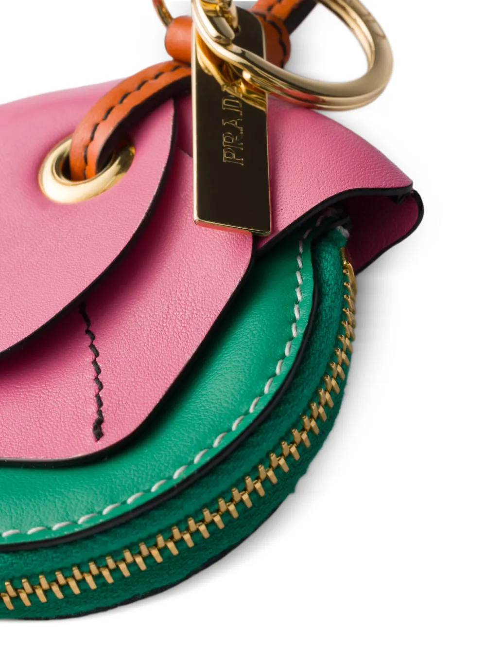 Prada Leren sleutelhanger met portemonnee Roze