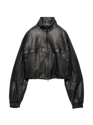 Simone Rocha パフスリーブ レザージャケット | ブラック | FARFETCH JP