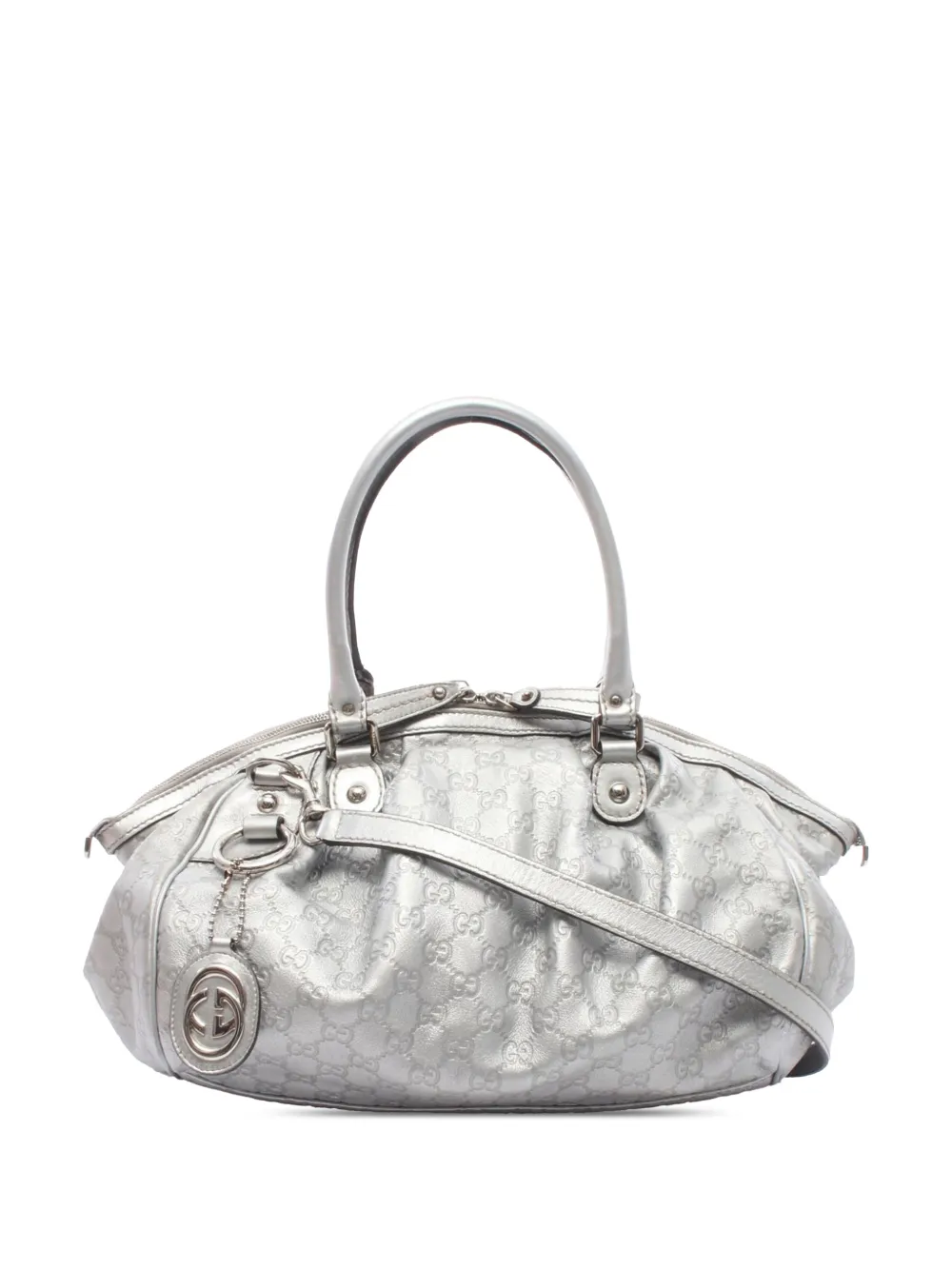 Gucci Pre-Owned 2000-2015 GUCCI Sukey Guccissima 2WAY 223974 leather Silver Used Women handbag - Argento