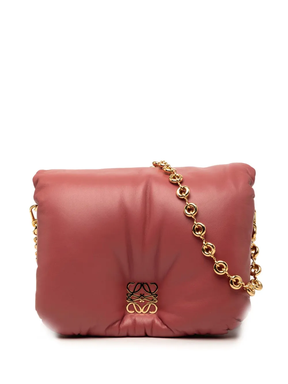 Loewe Pre-Owned 2022 Shiny Lambskin Goya Puffer Chain Bag shoulder bag - Rosa