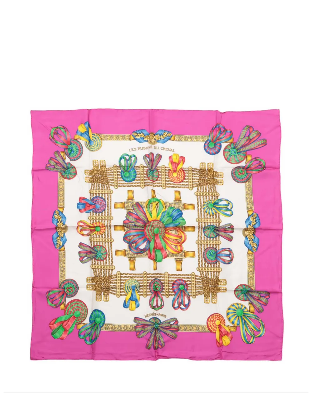 Hermès Pre-Owned 1990-2010 Les Rubans du Cheval Silk Scarf 90 scarves - Rosa