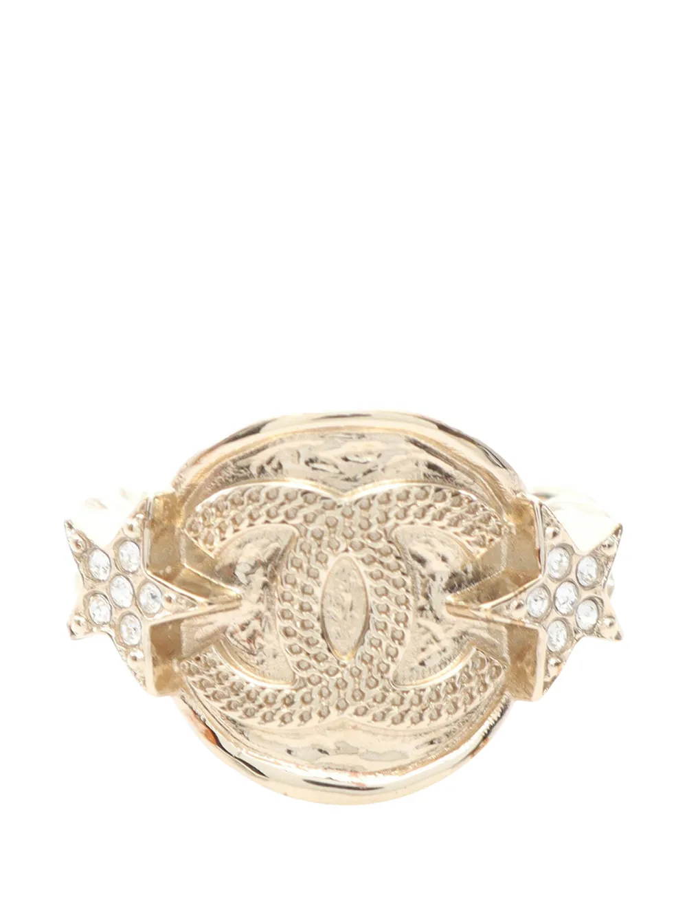 CHANEL Pre-Owned 2023 CC Gold Plated Strass Star Ring costume ring - Oro
