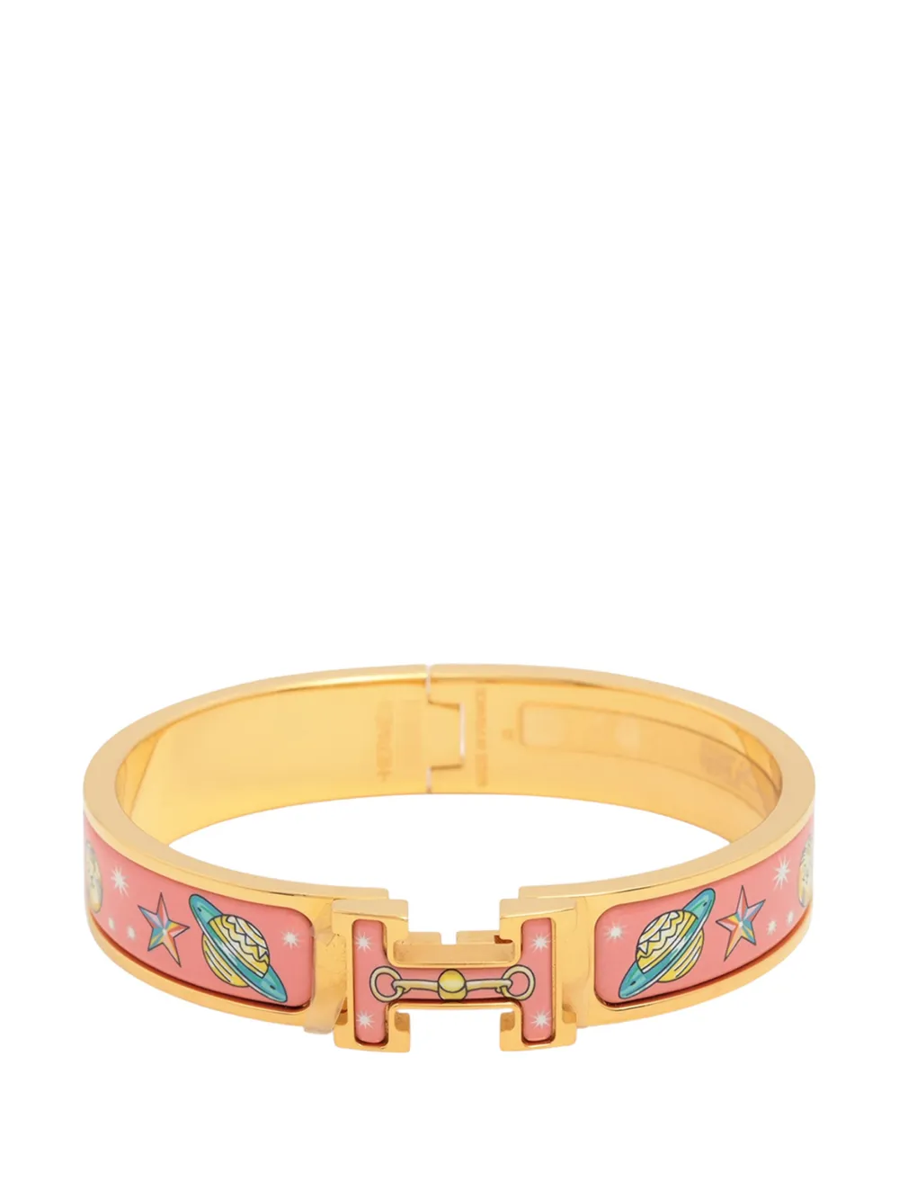 Hermès Pre-Owned 2020-2026 Narrow Enamel Chorus Stellarum Clic H Bracelet PM costume bracelet - Oro