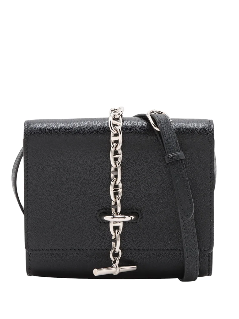 Hermès Pre-Owned 2023 Chevre Mysore Chaine d Ancre Compact Wallet crossbody bag - Nero