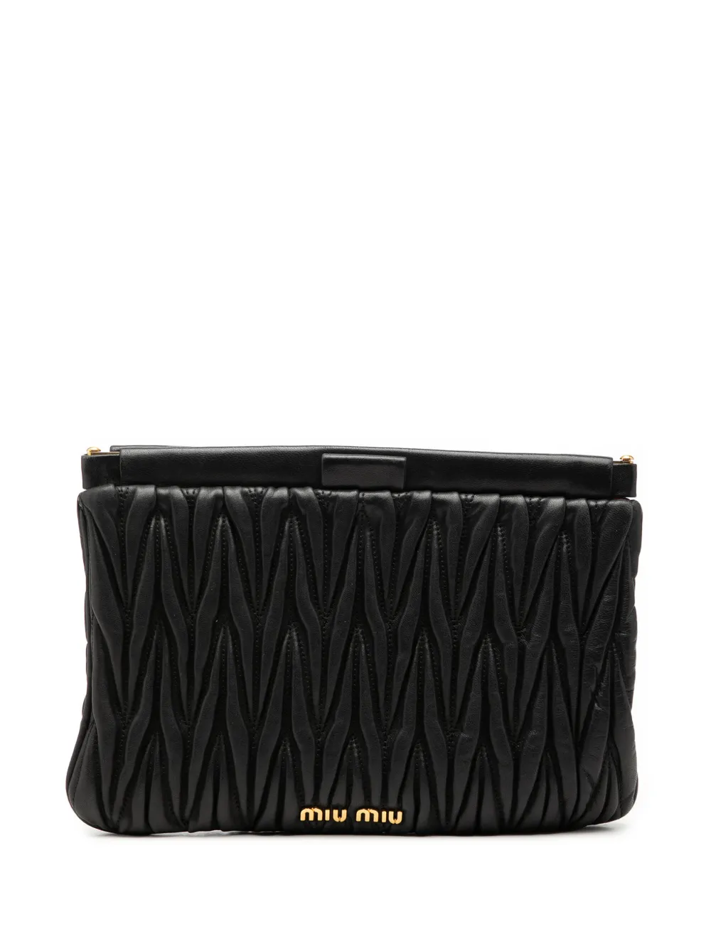 Miu Miu Pre-Owned 2010-2026 Matelasse Nappa Frame clutch bag - Nero