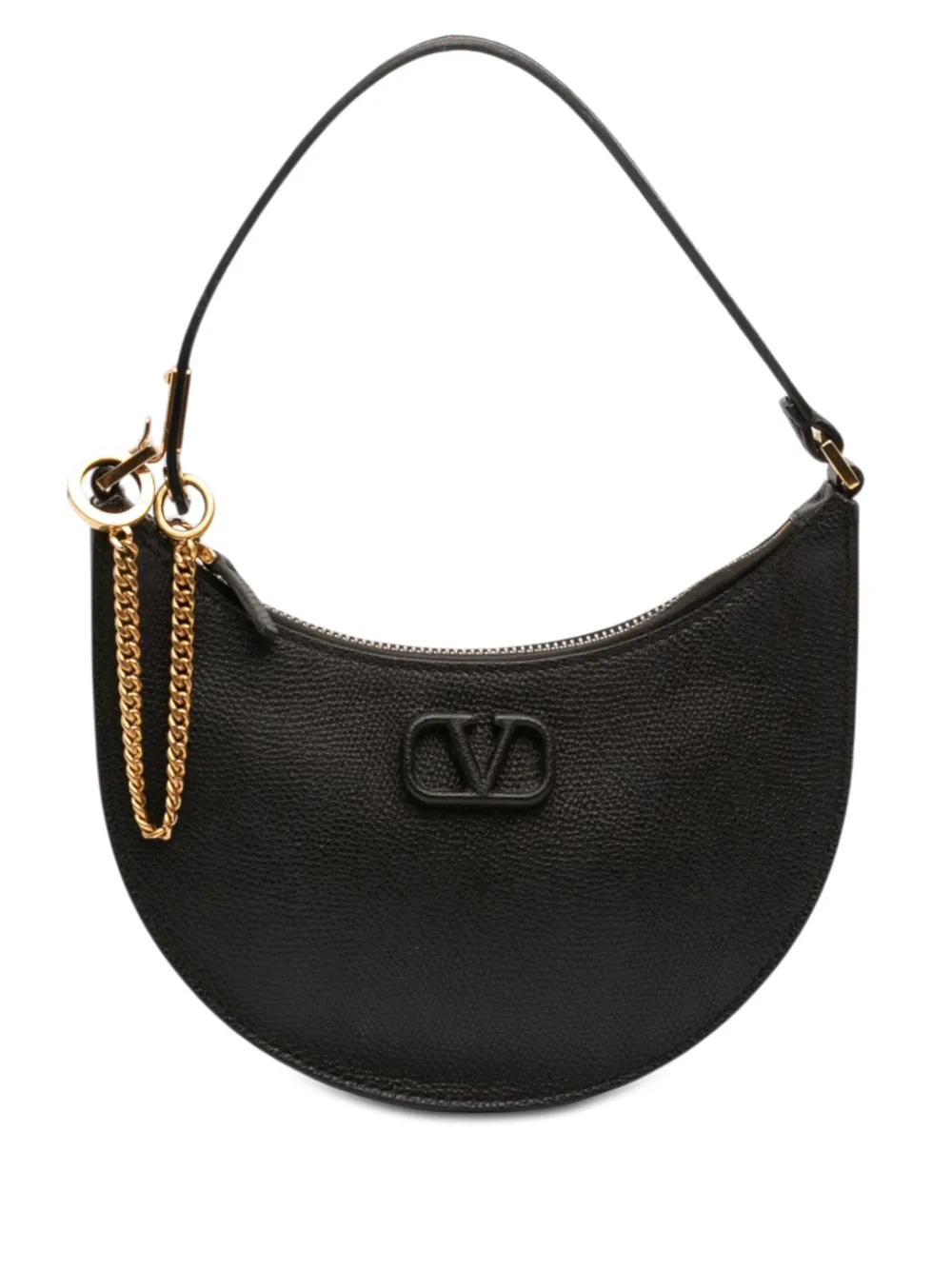 Valentino Garavani Pre-Owned 2018-2026 Mini Grainy Calfskin VLogo hobo bag - Schwarz
