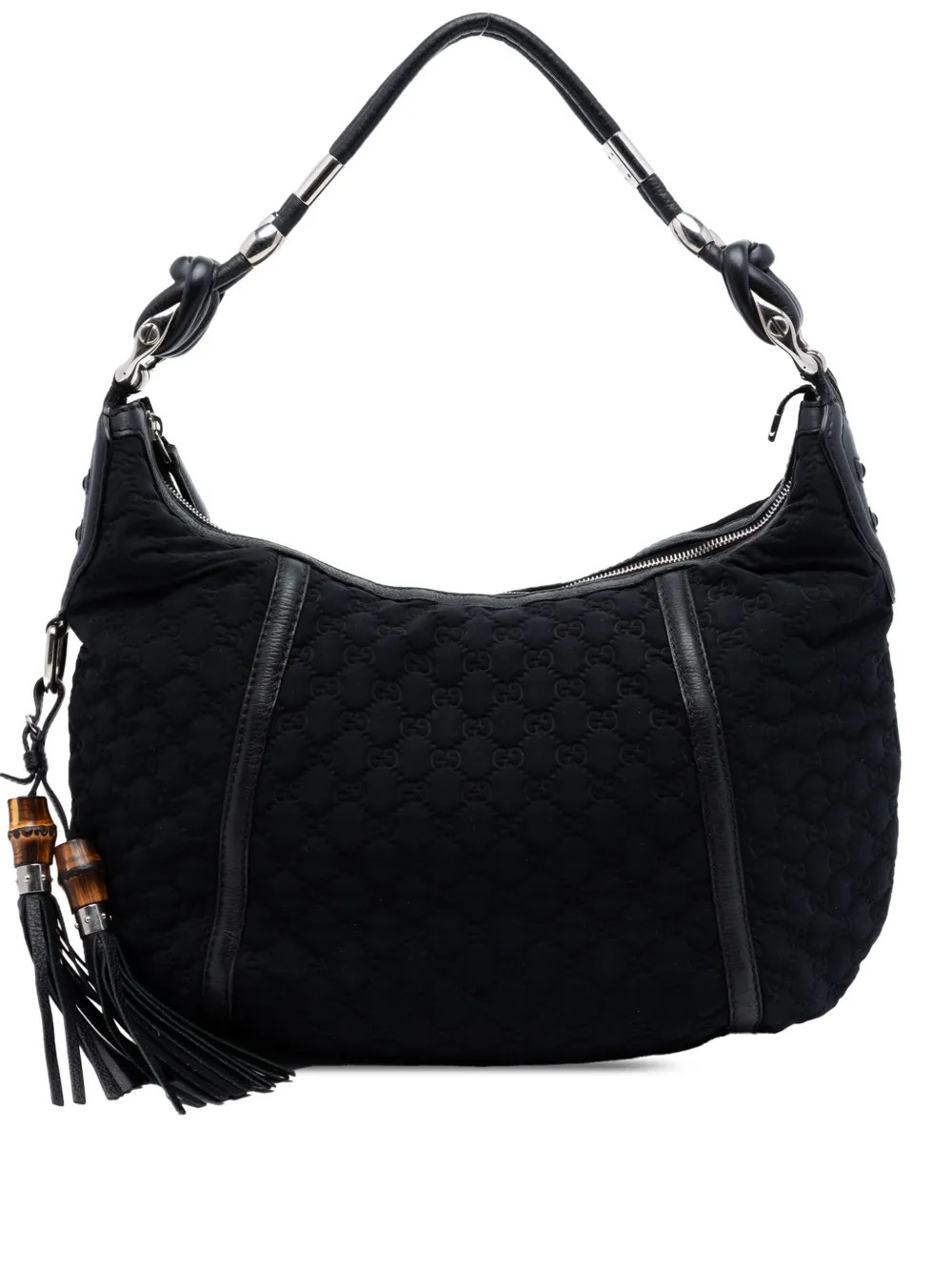 Gucci Pre-Owned 2016-2026 Guccissima Neoprene Techno Horsebit hobo bag - Black