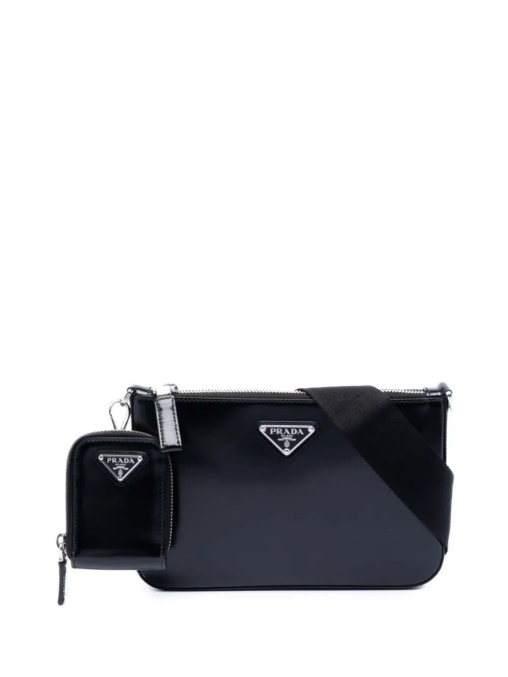 Prada Pre-Owned 2013-2026 Spazzolato Leather Zip Top crossbody bag - Nero