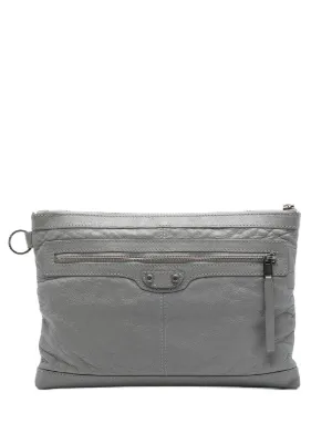 Balenciaga Pre-Owned 2010-2026 レザー ネイビー クリップ M クラッチ