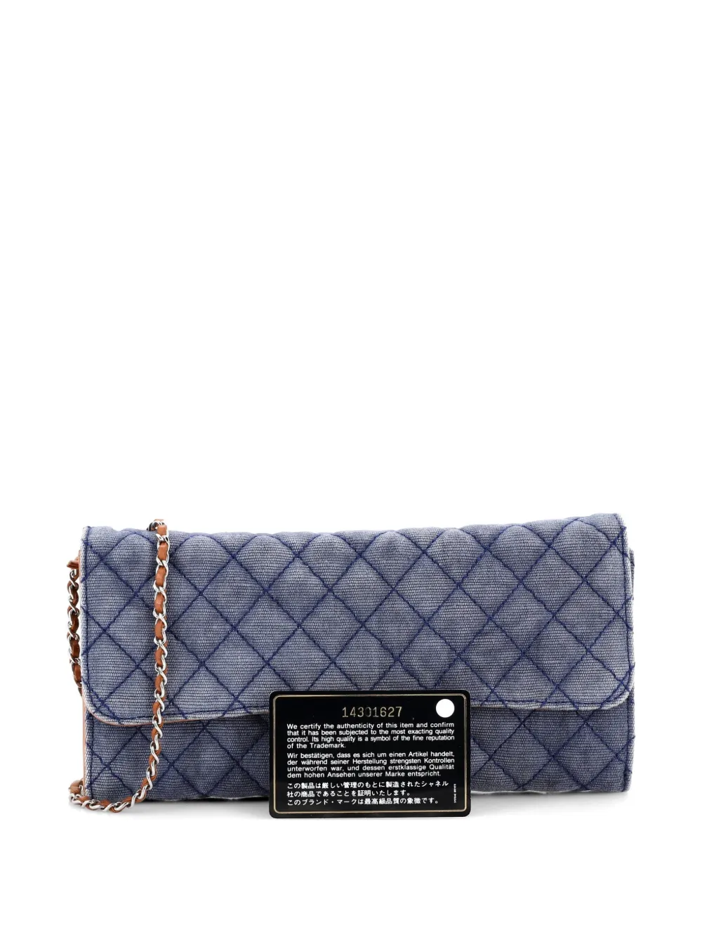 CHANEL Pre-Owned Wallet On Chain Quilted Denim with Lambskin East West clutch bag - Blau