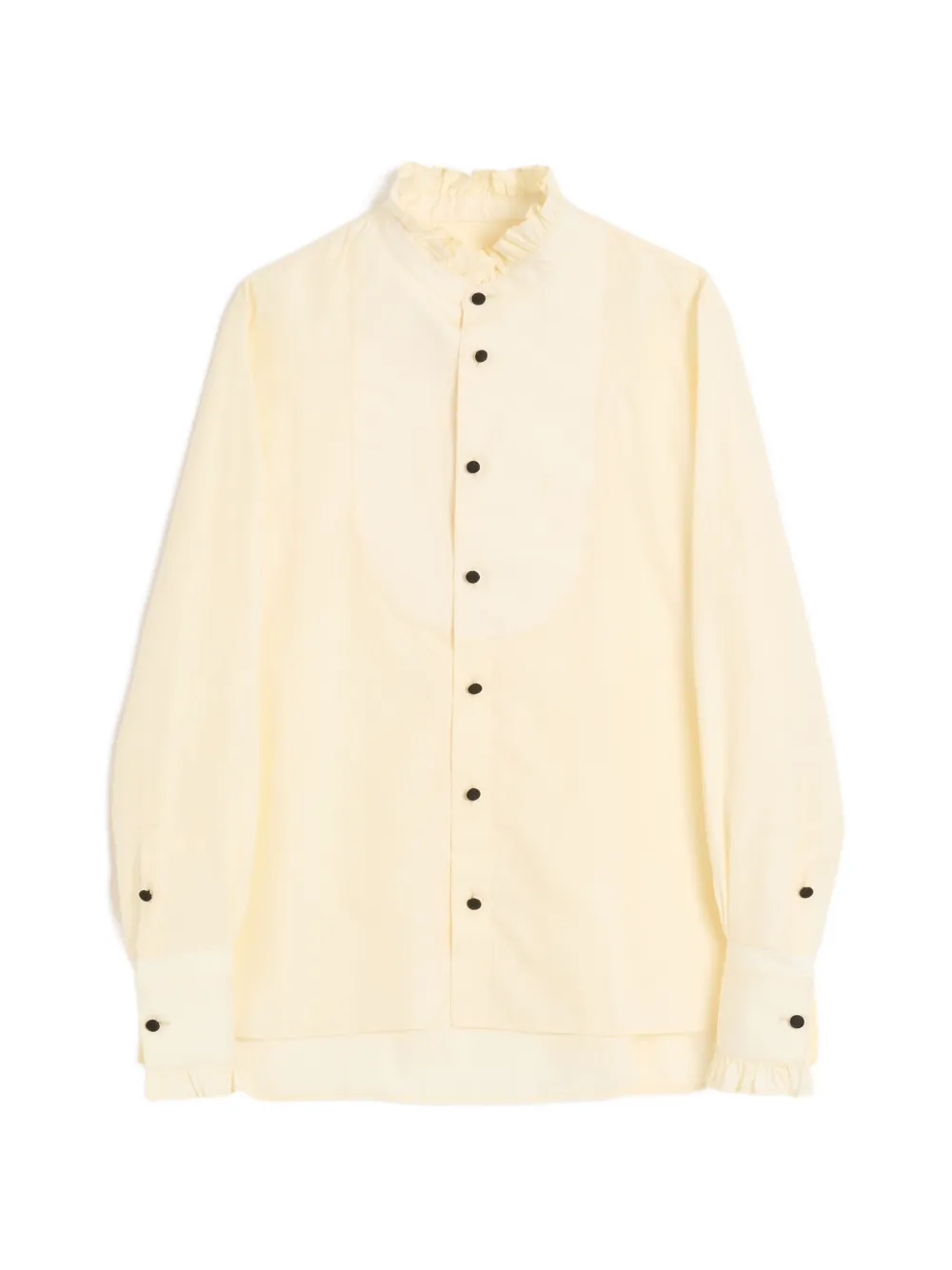 Valentino Garavani cotton poplin shirt with plastron and ruffles - Giallo