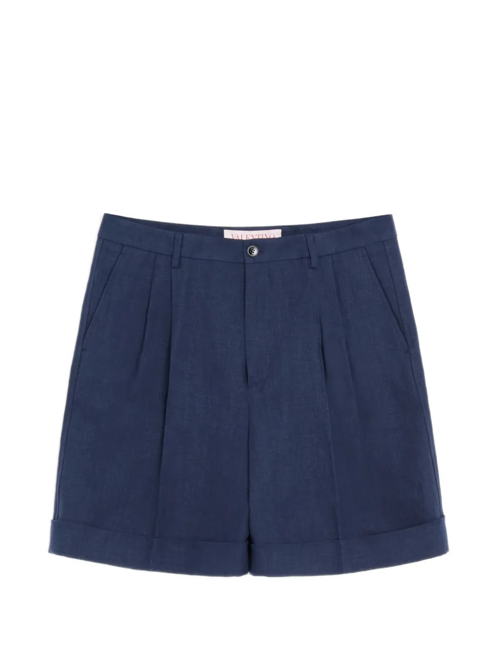 Valentino Garavani linen cuffed bermuda shorts - Blau