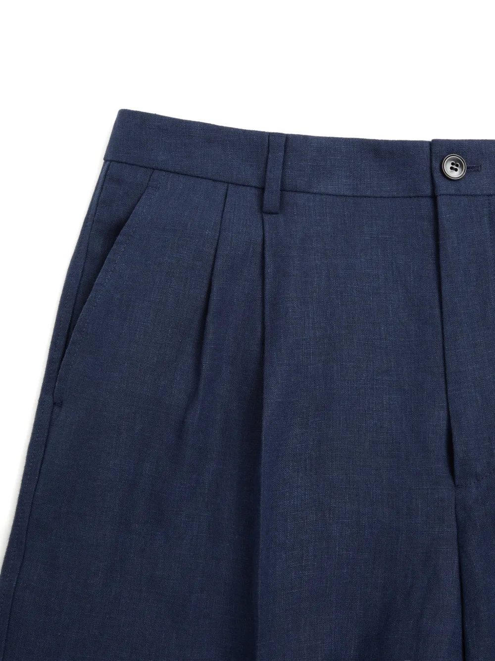 Valentino Garavani Linnen bermuda shorts met omgeslagen pijpen Blauw