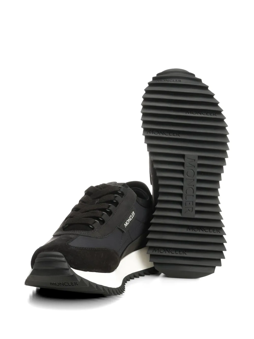 Moncler Pacey 2 suede-panelled sneakers Zwart