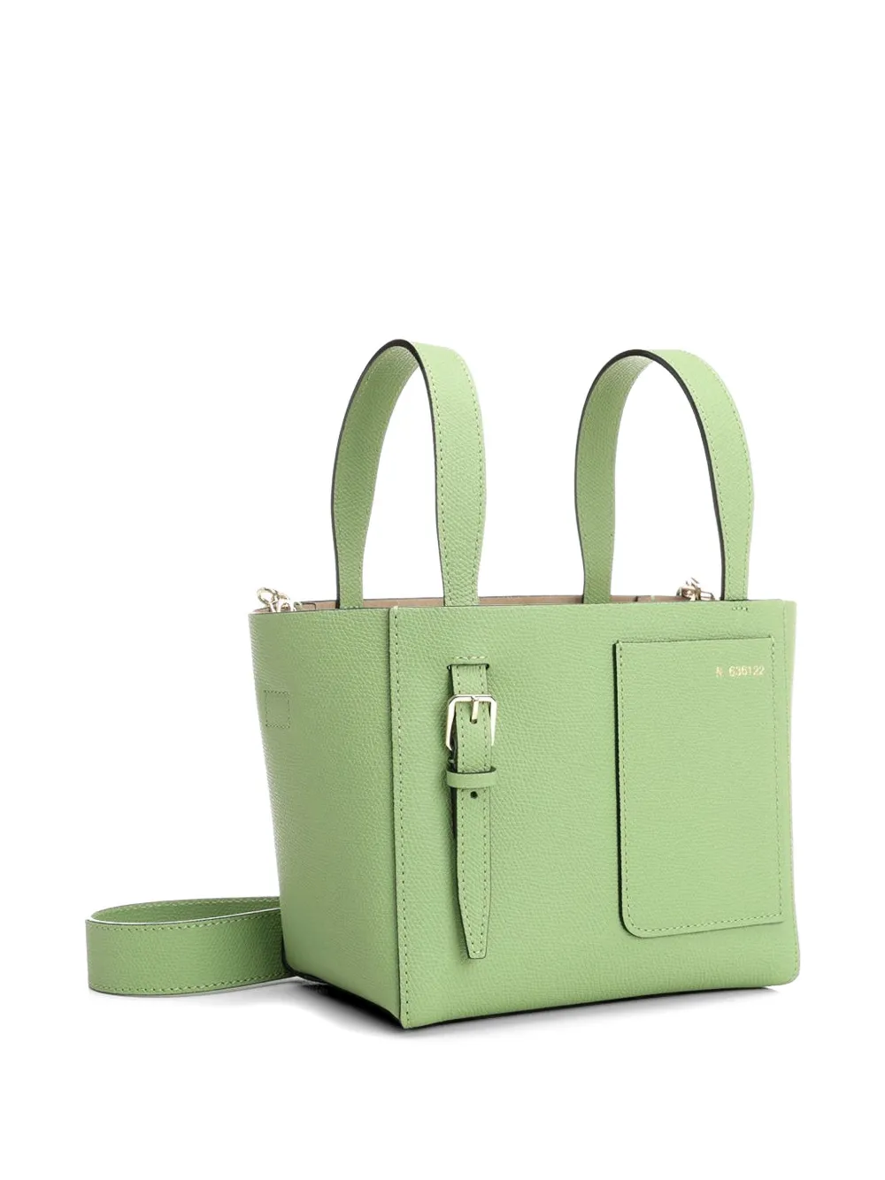  Valextra Mini Leather Bucket Bag - Vert 
