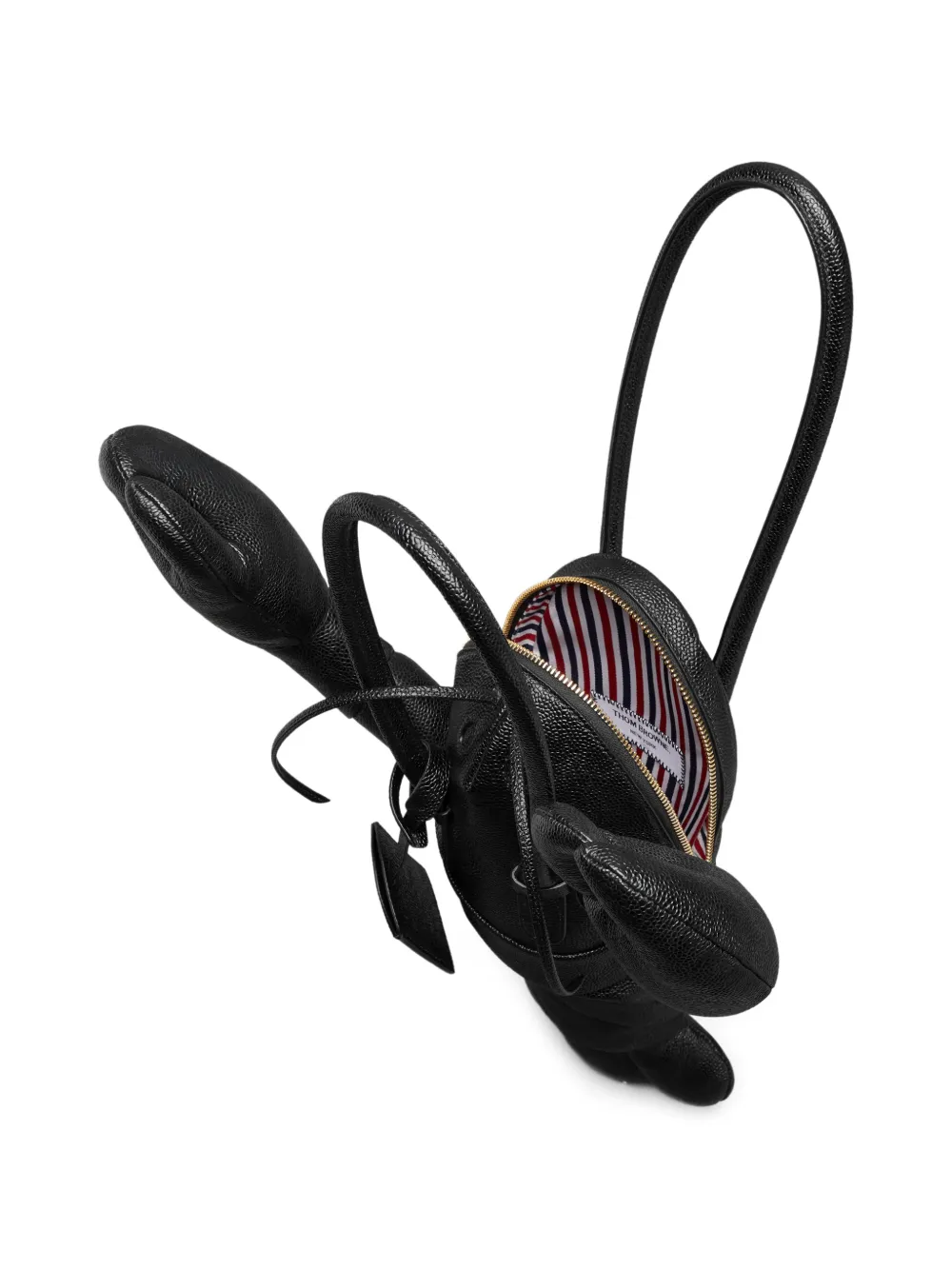Thom Browne Leren shopper met kreeftpatroon Zwart