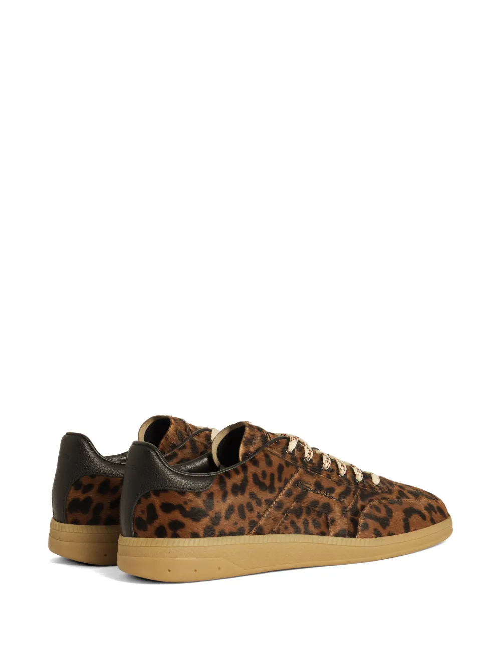 Santoni DBS Oly sneakers met luipaardprint Bruin