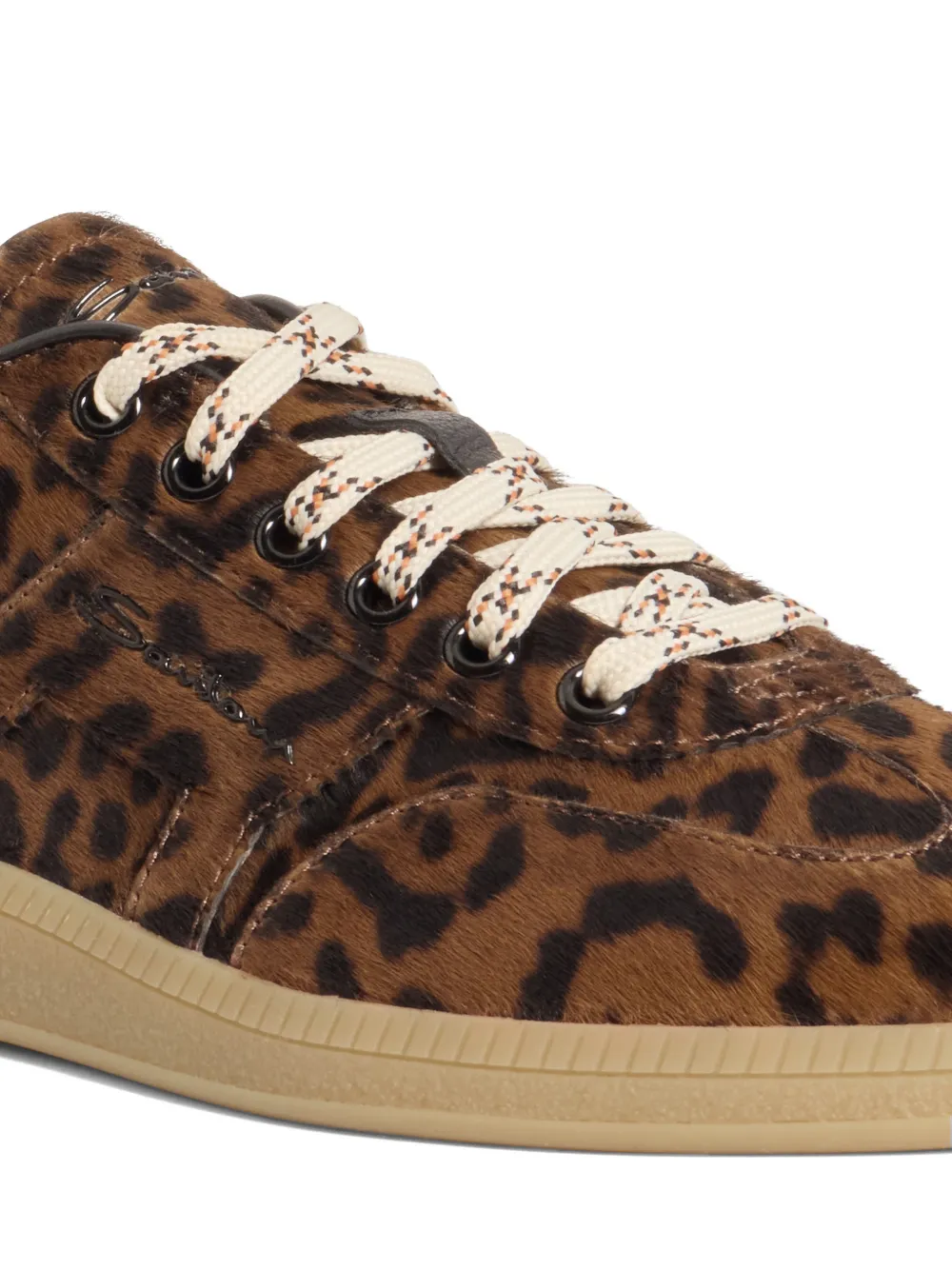 Santoni DBS Oly sneakers met luipaardprint Bruin