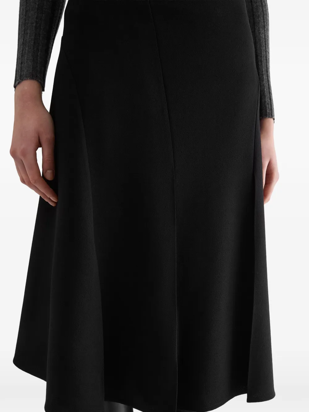 Jil Sander High waist midi-rok met A-lijn Zwart