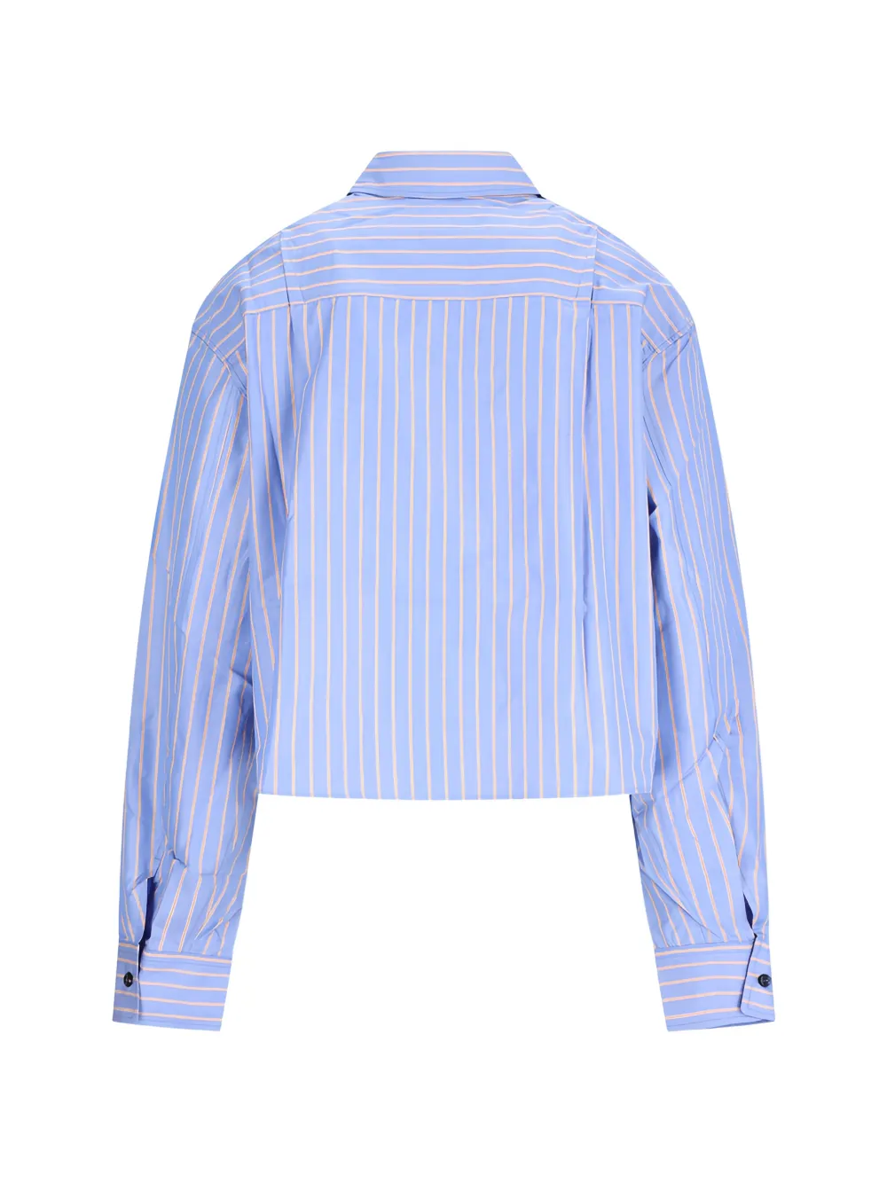 THE ANDAMANE Georgiana gestreepte cropped blouse Blauw