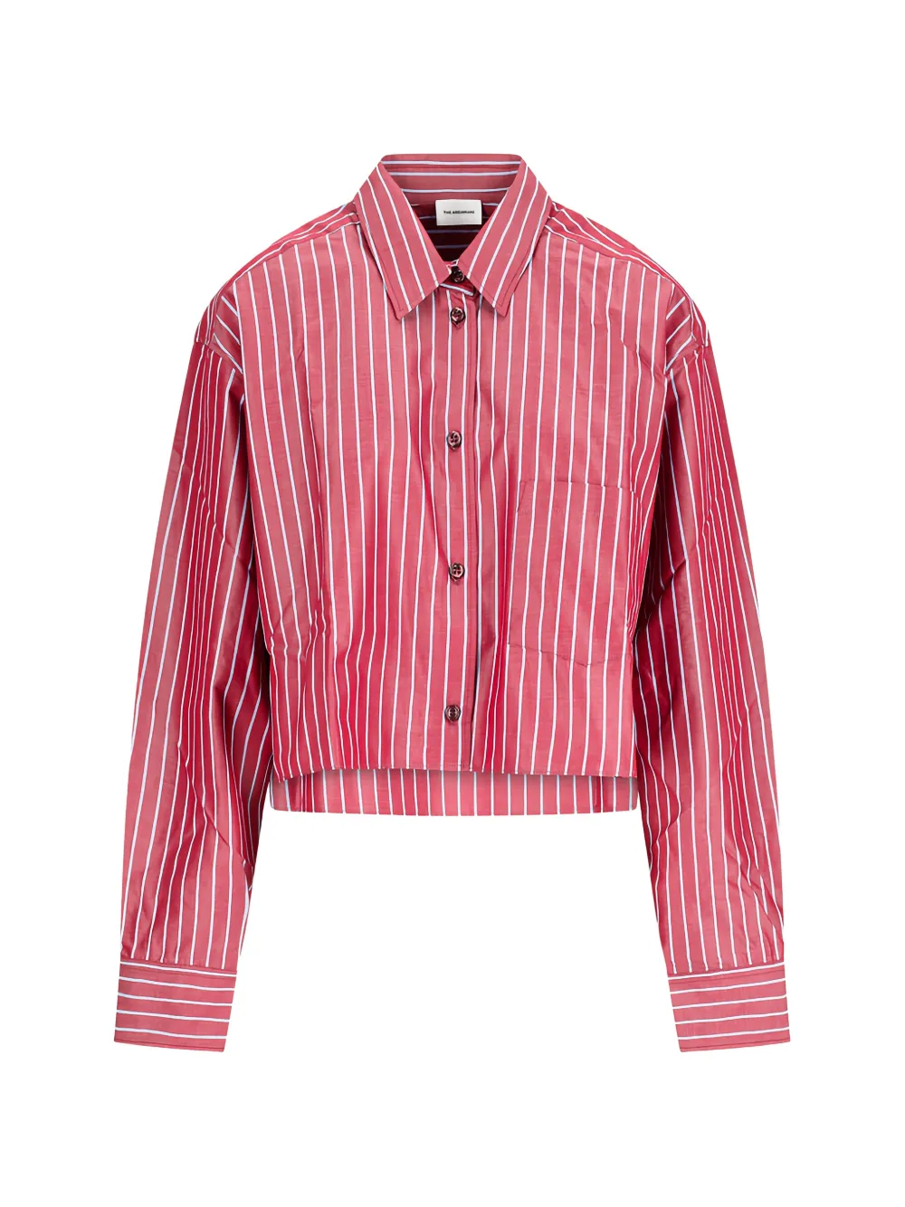 THE ANDAMANE Georgiana striped cropped shirt - Rosso