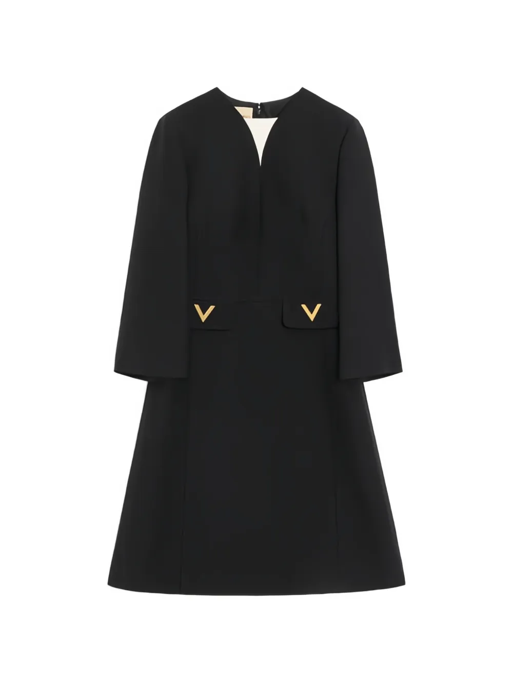 Valentino Garavani VGold Couture crêpe jurk Zwart