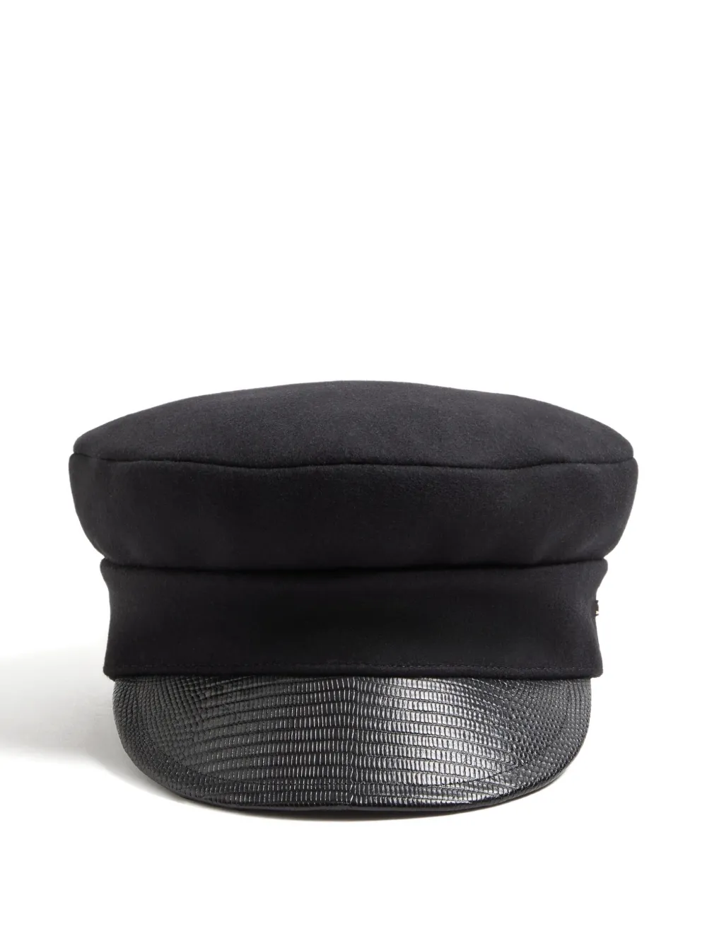 Valentino Garavani VLogo-signature wool cap with leather visor - Schwarz