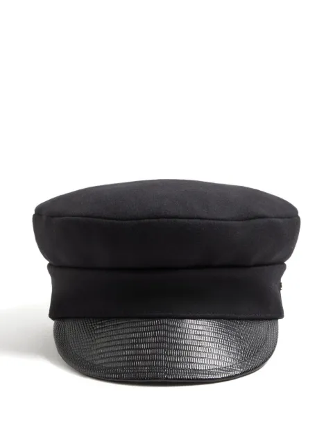 Valentino Garavani VLogo-signature wool cap with leather visor
