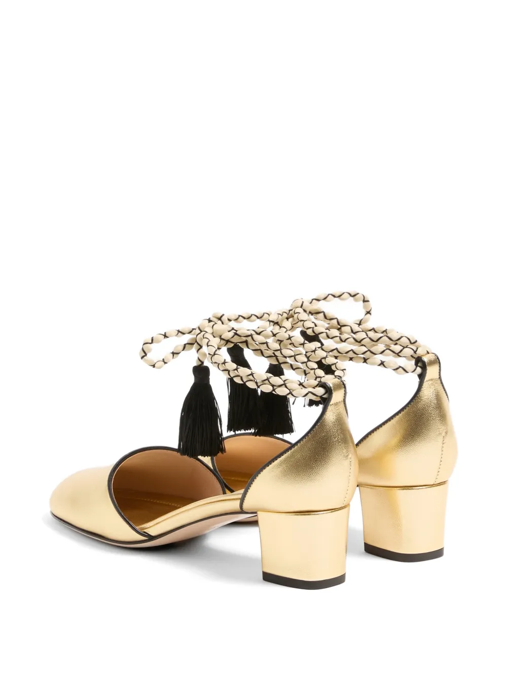Valentino Garavani D'Orsay Bondie pumps van gelamineerd nappa leer Goud