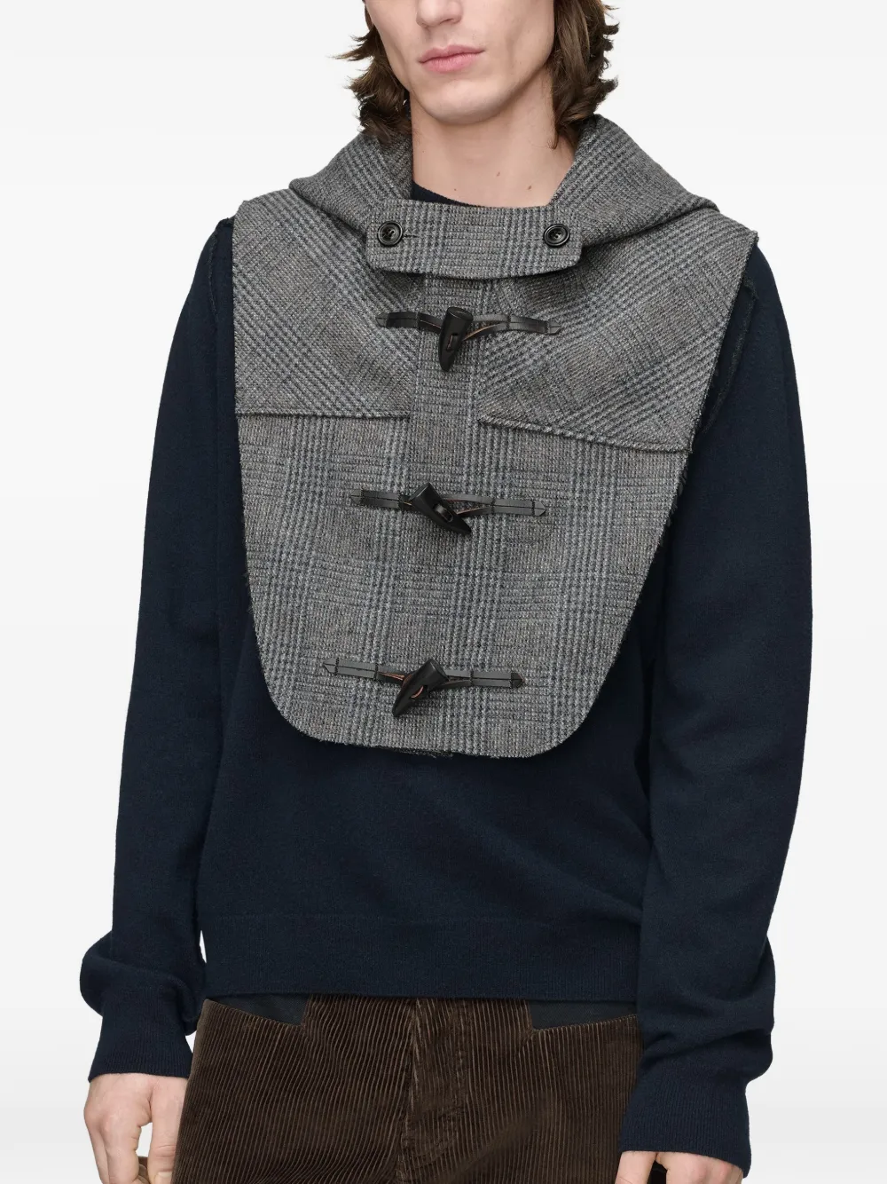 Maison Margiela Geruite wollen cropped top Grijs
