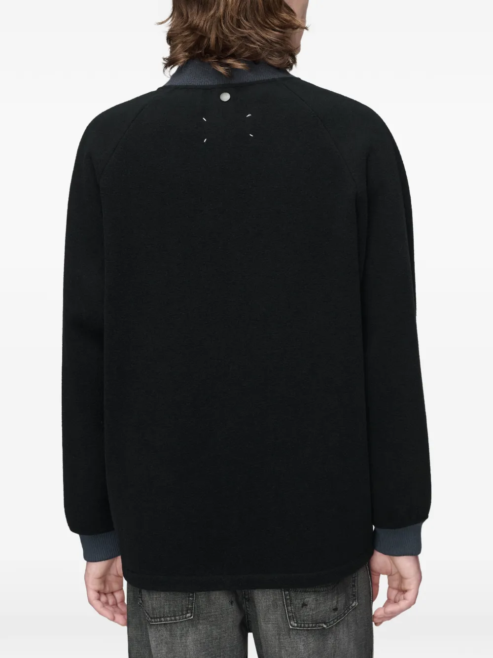 Maison Margiela Bomberjack met raglan mouwen en dubbele rits Zwart