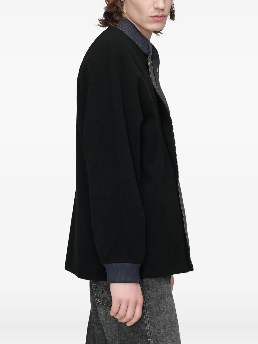 Maison Margiela Bomberjack met raglan mouwen en dubbele rits Zwart