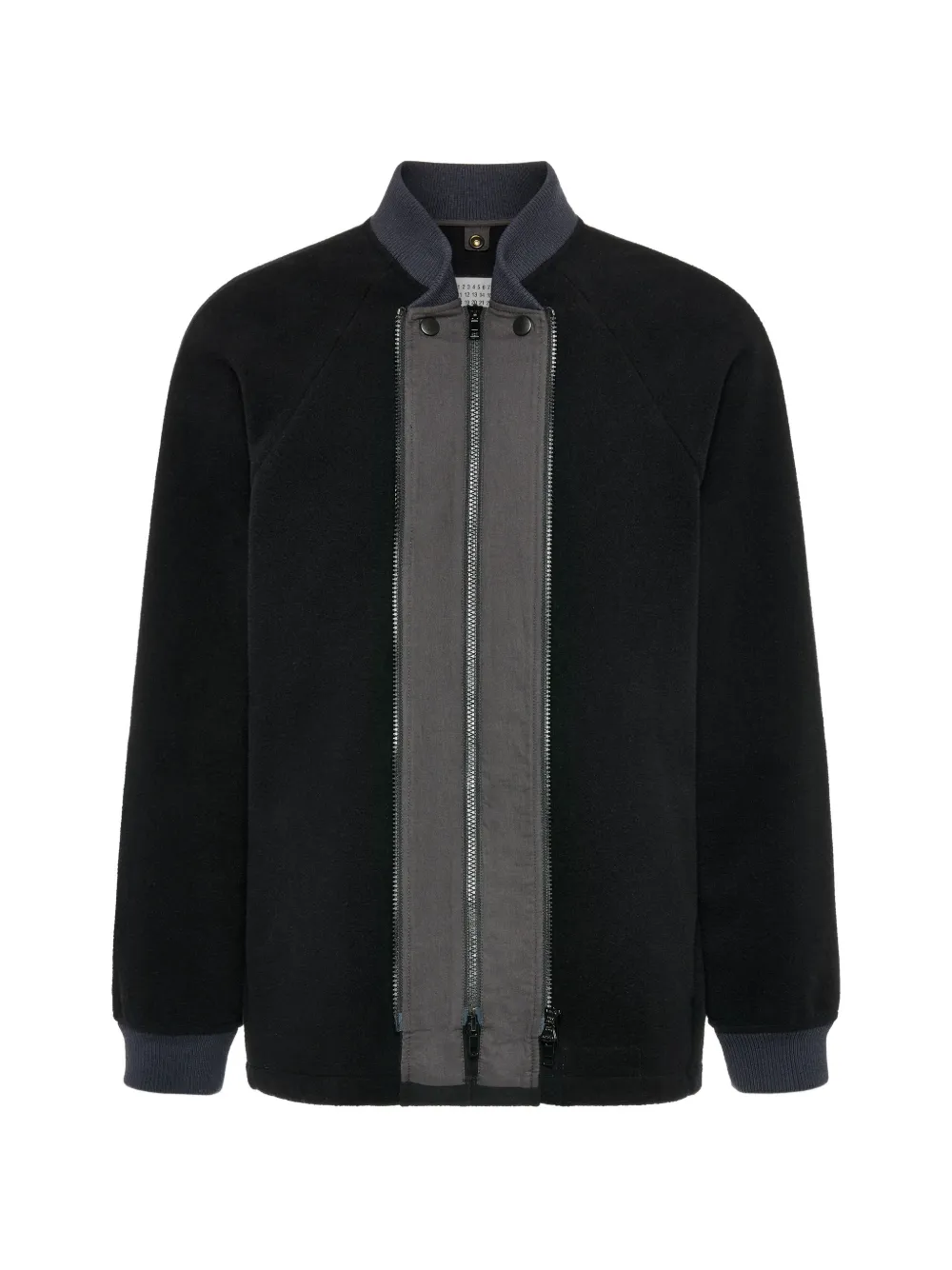 Maison Margiela double-zipper raglan-sleeve bomber jacket - Black