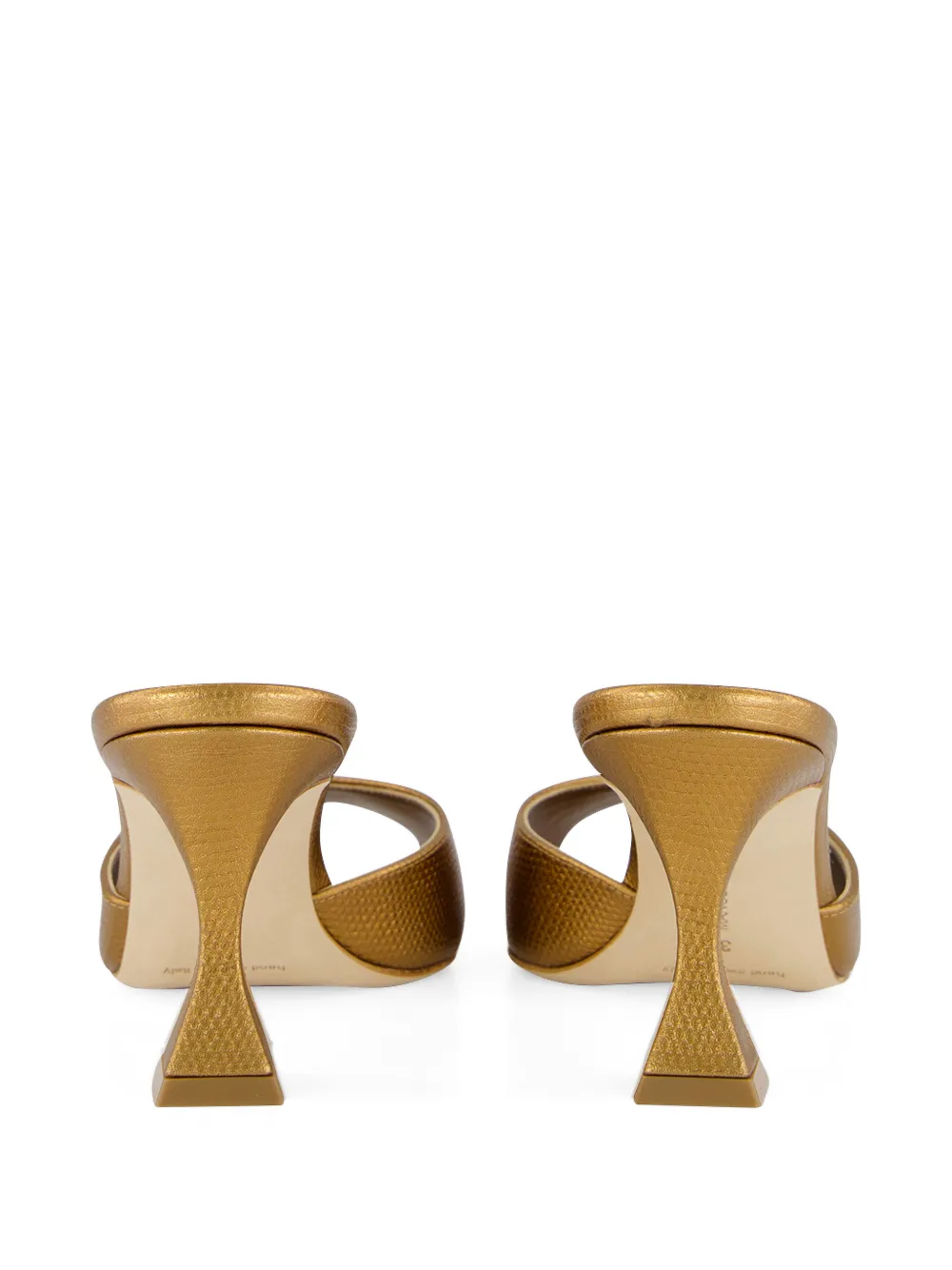 Manolo Blahnik Jadaron metallic heeled mules Goud
