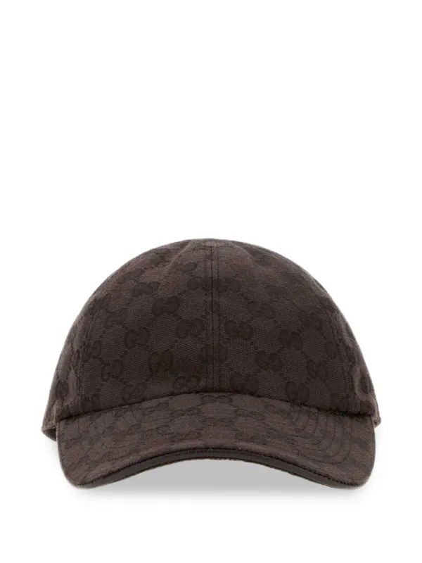 GUCCI ×  GG柄 キャップ ブラウン Gucci GG モノグラム キャップ | ブラウン | FARFETCH JP