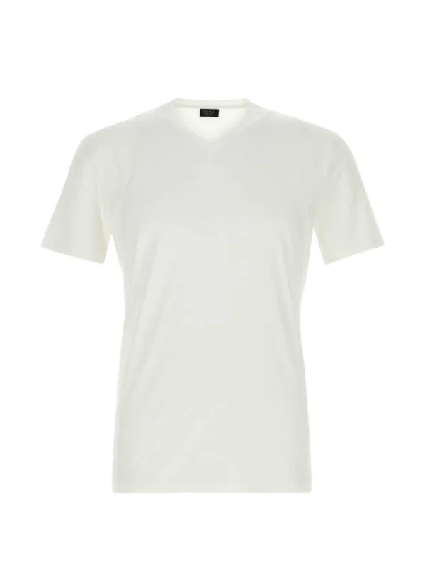 アラー369♡♡(美品)GUCCI Vネック Tシャツ ホワイト 42 Gucci Vネック Tシャツ | ホワイト | FARFETCH JP