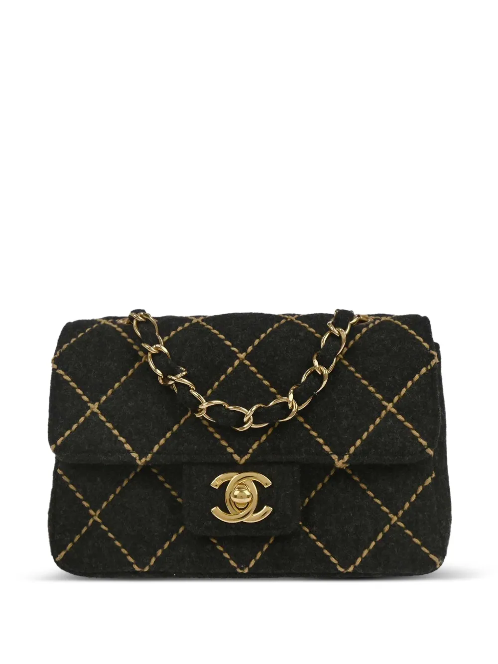 CHANEL Pre-Owned 2003 mini flap shoulder bag - Grigio