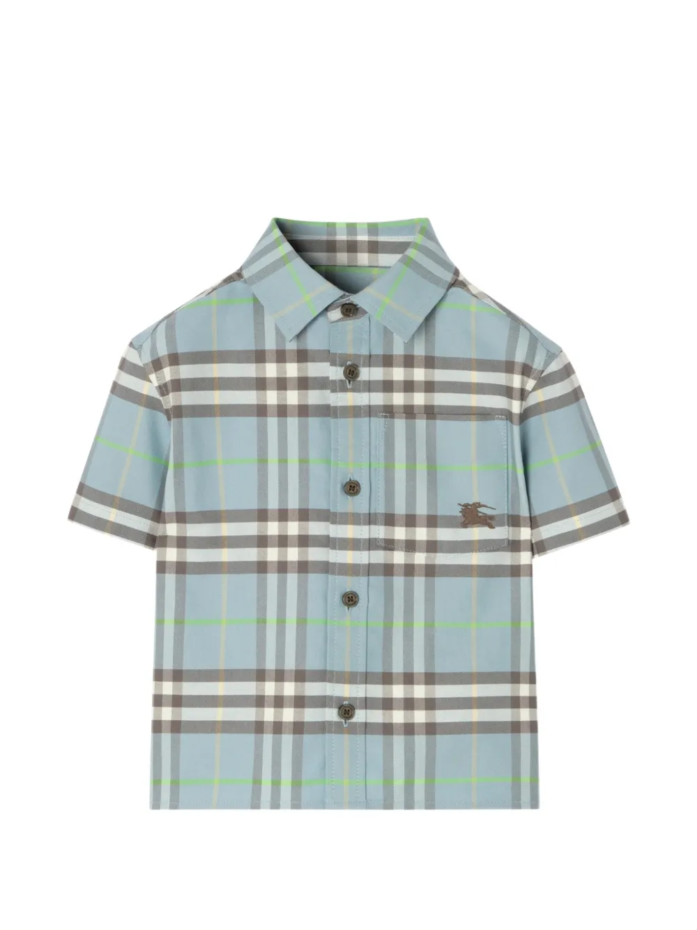 Burberry Kids Check Oxford-Hemd - Blau