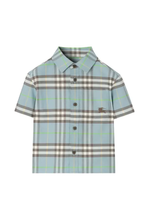 Burberry Kids camisa oxford a cuadros