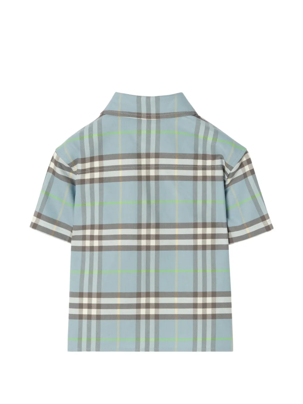 Burberry Kids Check katoenen Oxford shirt Blauw